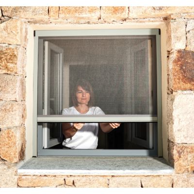 Store moustiquaire pour fenetre gris clair